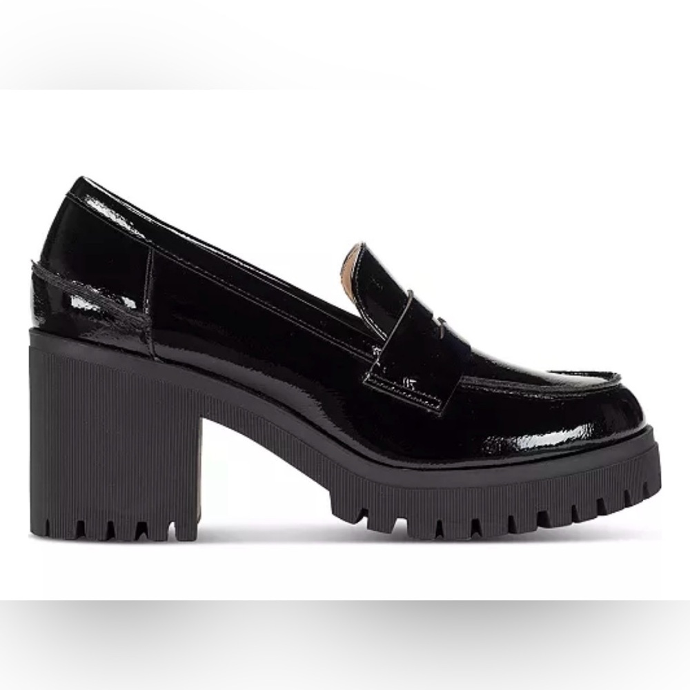 NIB Sun + Stone Prescott Black  Leather Platform Loafers Women’s SZ 6.5M